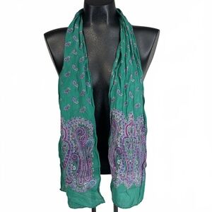 Elegant Emerald Green‎ Paisley Scarf Printed Design Green Color 56 Inches